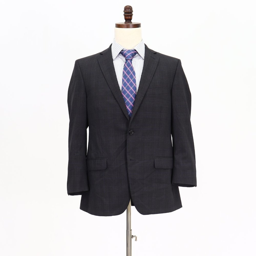 Tallia 40S Gray Check 2-Button Sport Coat Blazer Jacket V062